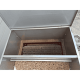 Abstreueinheit zum Abstreuen von Trays, Schalen oder Töpfen mit Substrat/Rinde.