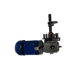 Gebrauchtes Untersetzungsgetriebe / Zahnradgetriebe mit Elektromotor für Javo Super / Super Mega, inklusive Welle