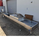 Edelstahl-Wassereinheit / Bewässerungswanne für Kisten, Trays oder Töpfe – komplett und funktionsfähig.